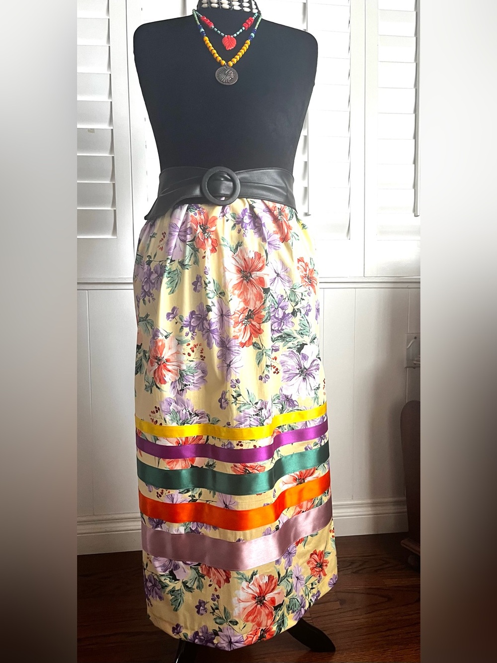 First Nation-Native American Ribbon Skirt 34in L 30-40 W